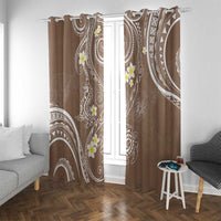 Polynesia Tribal Window Curtain Mocha Plumeria Tentacles