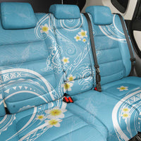 Polynesia Tribal Back Car Seat Cover Turquoise Plumeria Tentacles