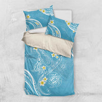 Polynesia Tribal Bedding Set Turquoise Plumeria Tentacles