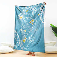 Polynesia Tribal Blanket Turquoise Plumeria Tentacles