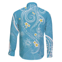 Polynesia Tribal Family Matching Off Shoulder Maxi Dress and Hawaiian Shirt Turquoise Plumeria Tentacles LT7 - Polynesian Pride