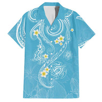 Polynesia Tribal Family Matching Tank Maxi Dress and Hawaiian Shirt Turquoise Plumeria Tentacles LT7 Dad's Shirt - Short Sleeve Turquoise - Polynesian Pride