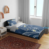 Polynesia Tribal Bedding Set Deep Blue Plumeria Tentacles