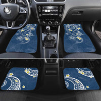 Polynesia Tribal Car Mats Deep Blue Plumeria Tentacles