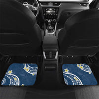 Polynesia Tribal Car Mats Deep Blue Plumeria Tentacles