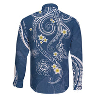 Polynesia Tribal Family Matching Summer Maxi Dress and Hawaiian Shirt Deep Blue Plumeria Tentacles LT7 - Polynesian Pride