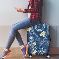 Polynesia Tribal Luggage Cover Deep Blue Plumeria Tentacles LT7 - Polynesian Pride