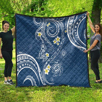 Polynesia Tribal Quilt Deep Blue Plumeria Tentacles LT7 - Polynesian Pride