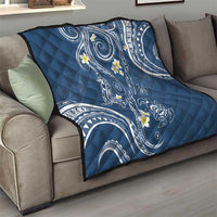 Polynesia Tribal Quilt Deep Blue Plumeria Tentacles LT7 - Polynesian Pride