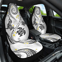 Polynesia Tribal Car Seat Cover White Plumeria Tentacles