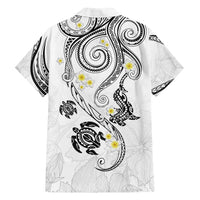 Polynesia Tribal Family Matching Summer Maxi Dress and Hawaiian Shirt White Plumeria Tentacles LT7 - Polynesian Pride