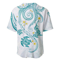 Polynesia Tribal Baseball Jersey Teal Plumeria Tentacles LT7 - Polynesian Pride