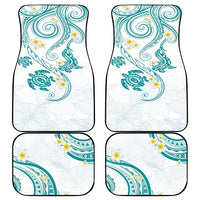 Polynesia Tribal Car Mats Teal Plumeria Tentacles
