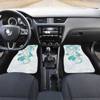 Polynesia Tribal Car Mats Teal Plumeria Tentacles