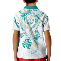 Polynesia Tribal Kid Polo Shirt Teal Plumeria Tentacles LT7 - Polynesian Pride