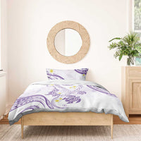 Polynesia Tribal Bedding Set Lilac Plumeria Tentacles
