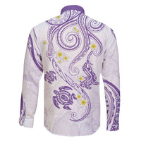Polynesia Tribal Family Matching Off Shoulder Maxi Dress and Hawaiian Shirt Lilac Plumeria Tentacles LT7 - Polynesian Pride