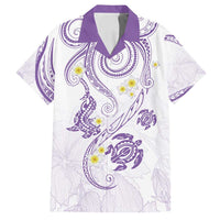 Polynesia Tribal Family Matching Summer Maxi Dress and Hawaiian Shirt Lilac Plumeria Tentacles LT7 Dad's Shirt - Short Sleeve Lilac - Polynesian Pride
