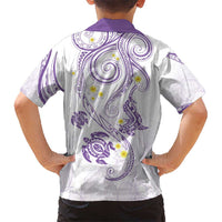 Polynesia Tribal Kid Hawaiian Shirt Lilac Plumeria Tentacles LT7 - Polynesian Pride
