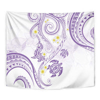 Polynesia Tribal Tapestry Lilac Plumeria Tentacles