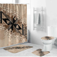 Bula Fiji Plumeria Tagimoucia Salusalu Beige Bathroom Set Kaiviti Masi LT7 Bathroom Set (4 pcs) Beige - Polynesian Pride
