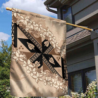 Bula Fiji Plumeria Tagimoucia Salusalu Beige Garden Flag Kaiviti Masi LT7 - Polynesian Pride
