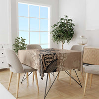 Bula Fiji Plumeria Tagimoucia Salusalu Beige Tablecloth Kaiviti Masi LT7 - Polynesian Pride