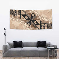 Bula Fiji Plumeria Tagimoucia Salusalu Beige Tapestry Kaiviti Masi LT7 - Polynesian Pride