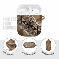 Bula Fiji Plumeria Tagimoucia Salusalu Mocha AirPods Case Kaiviti Masi - Polynesian Pride