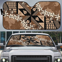 Bula Fiji Plumeria Tagimoucia Salusalu Mocha Auto Sun Shade Kaiviti Masi LT7 Mocha - Polynesian Pride