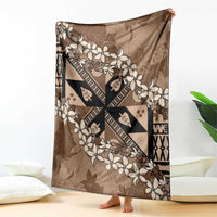 Bula Fiji Plumeria Tagimoucia Salusalu Mocha Blanket Kaiviti Masi LT7 - Polynesian Pride