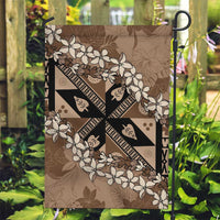 Bula Fiji Plumeria Tagimoucia Salusalu Mocha Garden Flag Kaiviti Masi LT7 Garden Flag Mocha - Polynesian Pride