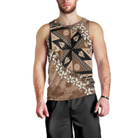 Bula Fiji Plumeria Tagimoucia Salusalu Mocha Men Tank Top Kaiviti Masi LT7 - Polynesian Pride