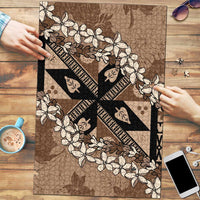 Bula Fiji Plumeria Tagimoucia Salusalu Mocha Puzzle Kaiviti Masi LT7 Mocha - Polynesian Pride