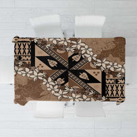 Bula Fiji Plumeria Tagimoucia Salusalu Mocha Tablecloth Kaiviti Masi LT7 Mocha - Polynesian Pride