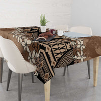 Bula Fiji Plumeria Tagimoucia Salusalu Mocha Tablecloth Kaiviti Masi LT7 - Polynesian Pride