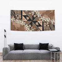 Bula Fiji Plumeria Tagimoucia Salusalu Mocha Tapestry Kaiviti Masi - Polynesian Pride