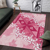 Bula Fiji Plumeria Tagimoucia Salusalu Pink Area Rug Kaiviti Masi LT7 Pink - Polynesian Pride