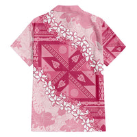 Bula Fiji Plumeria Tagimoucia Salusalu Pink Family Matching Long Sleeve Bodycon Dress and Hawaiian Shirt Kaiviti Masi LT7 - Polynesian Pride