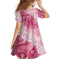 Bula Fiji Plumeria Tagimoucia Salusalu Pink Family Matching Off Shoulder Maxi Dress and Hawaiian Shirt Kaiviti Masi LT7 - Polynesian Pride