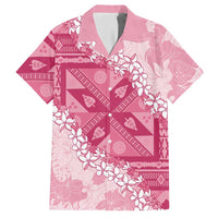 Bula Fiji Plumeria Tagimoucia Salusalu Pink Hawaiian Shirt Kaiviti Masi - Polynesian Pride
