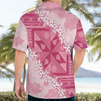 Bula Fiji Plumeria Tagimoucia Salusalu Pink Hawaiian Shirt Kaiviti Masi - Polynesian Pride