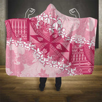 Bula Fiji Plumeria Tagimoucia Salusalu Pink Hooded Blanket Kaiviti Masi LT7 - Polynesian Pride