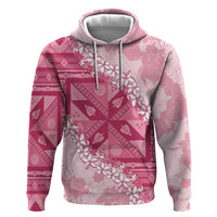 Bula Fiji Plumeria Tagimoucia Salusalu Pink Hoodie Kaiviti Masi - Polynesian Pride