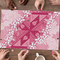 Bula Fiji Plumeria Tagimoucia Salusalu Pink Puzzle Kaiviti Masi LT7 - Polynesian Pride
