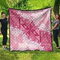 Bula Fiji Plumeria Tagimoucia Salusalu Pink Quilt Kaiviti Masi LT7 - Polynesian Pride