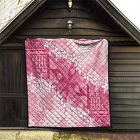Bula Fiji Plumeria Tagimoucia Salusalu Pink Quilt Kaiviti Masi LT7 - Polynesian Pride