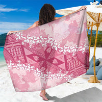 Bula Fiji Plumeria Tagimoucia Salusalu Pink Sarong Kaiviti Masi LT7 One Size 44 x 66 inches Pink - Polynesian Pride