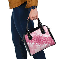 Bula Fiji Plumeria Tagimoucia Salusalu Pink Shoulder Handbag Kaiviti Masi LT7 - Polynesian Pride