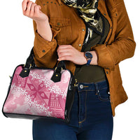 Bula Fiji Plumeria Tagimoucia Salusalu Pink Shoulder Handbag Kaiviti Masi LT7 - Polynesian Pride